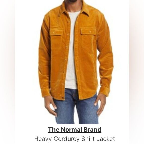 THE NORMAL BRAND Mustard Tan Heavy Corduroy Shirt Jacket Size Large